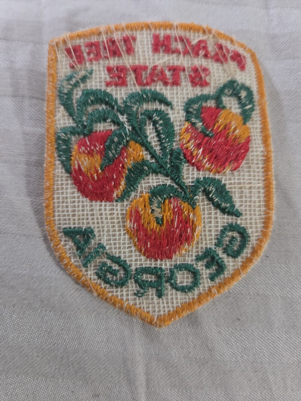 Vintage Georgia Peach Tree State Patch Souvenir Embroidered - Picture 2 of 2